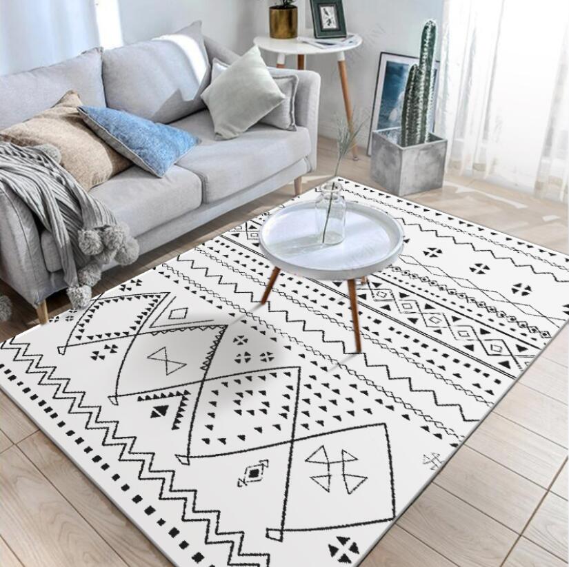 Commercial Fabric Printing - Alfombra lavable de estilo bohemio moderno