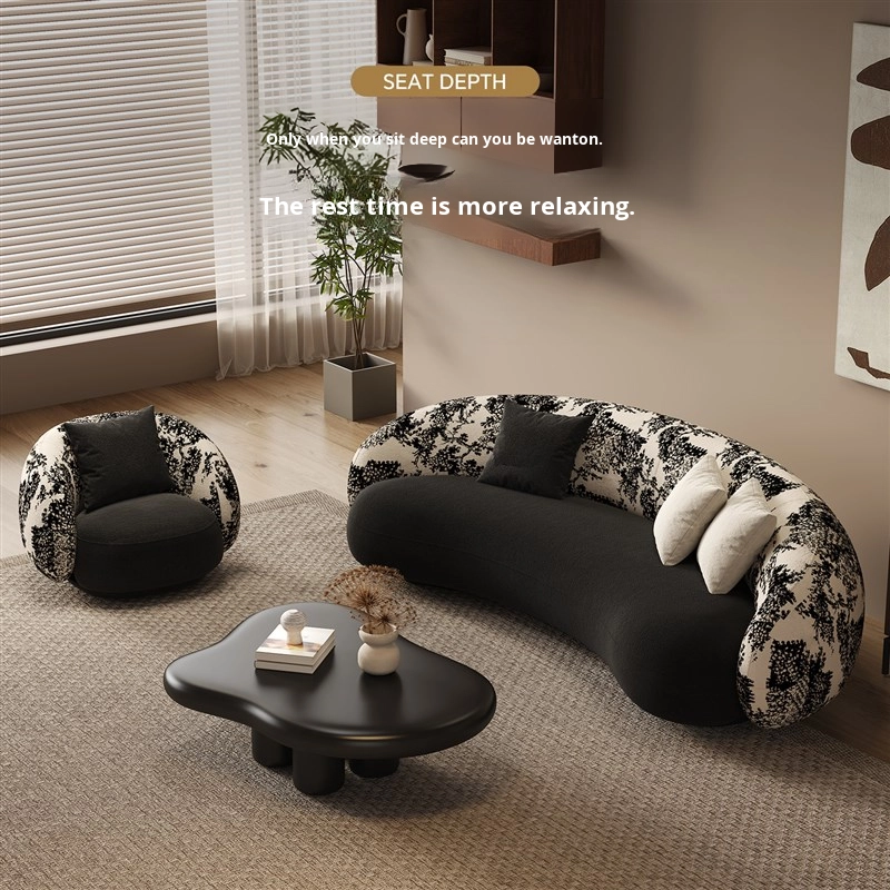 Commercial Fabric Printing - Sofá Seccional de Estilo Retro con