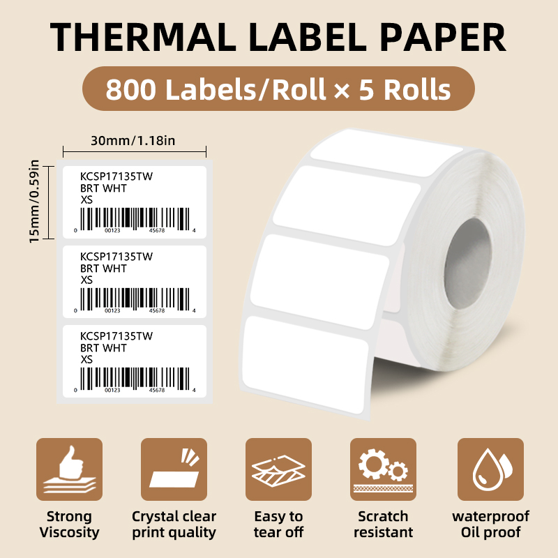 5 rollos de etiquetas adhesiva - Commercial Label Printing Machine reseña y precio