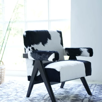 Sillón con estampado de vaca,  - Commercial Fabric Printing reseña y precio